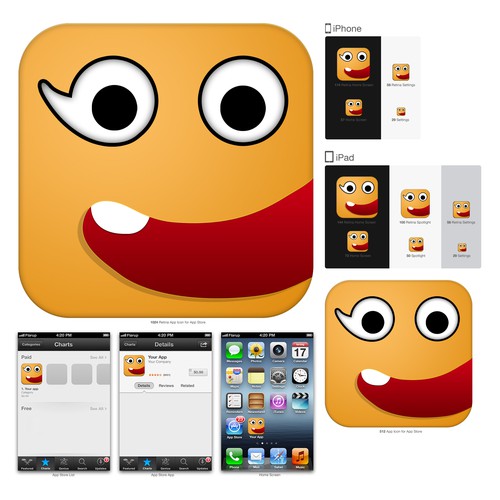 Create a friendly, dynamic icon for a children's storytelling app.