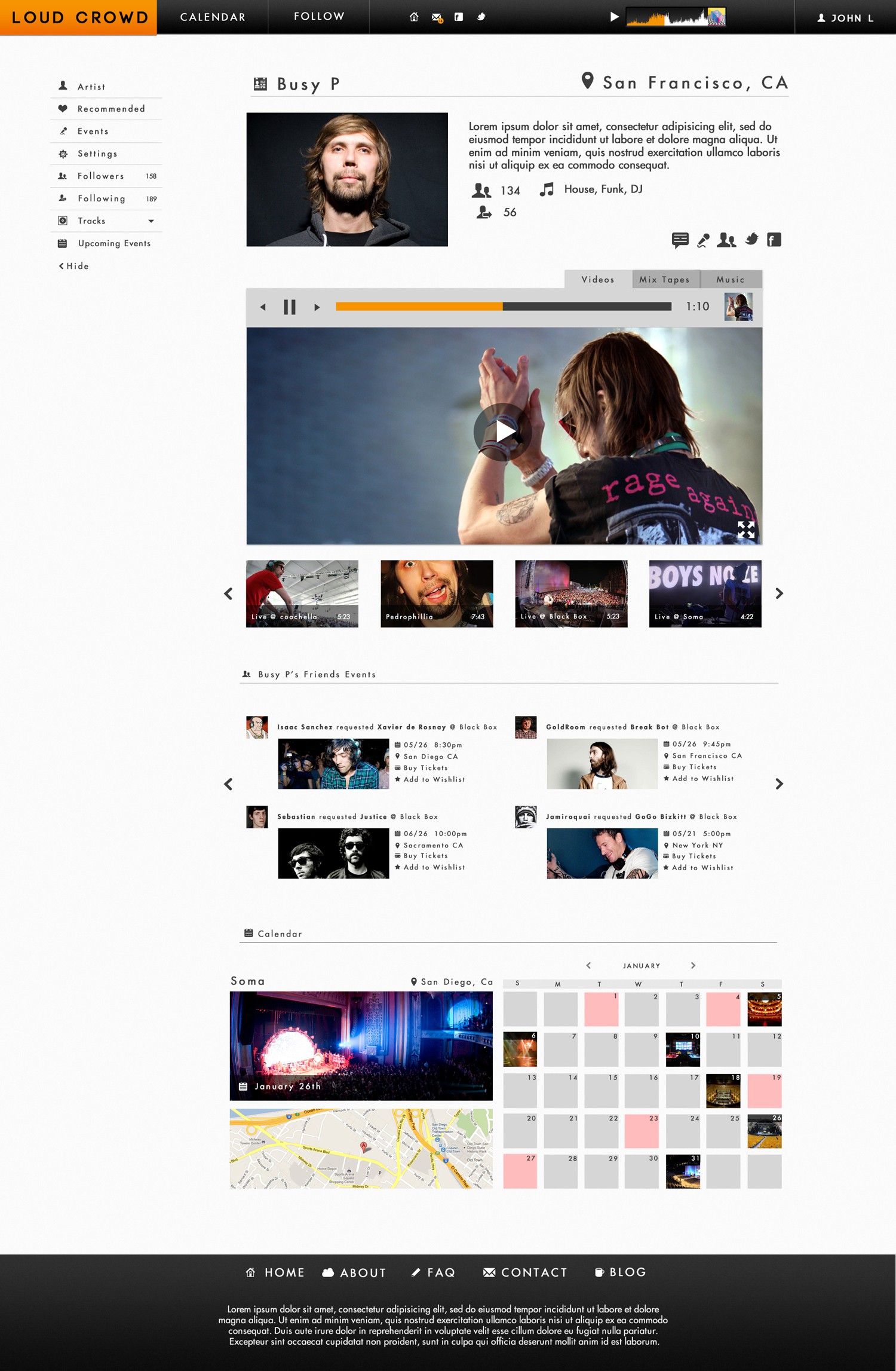 Website design for LoudCrowd