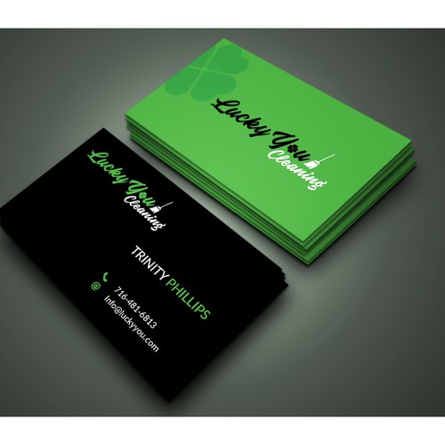 green black business card