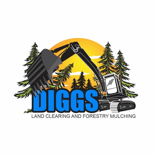 Diggs Land Clearing Logo Design