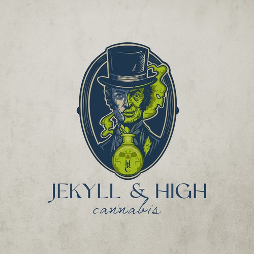 Hipster logo for Dr. Jekyll & Mr. High. AVALIABLE FOR SALE