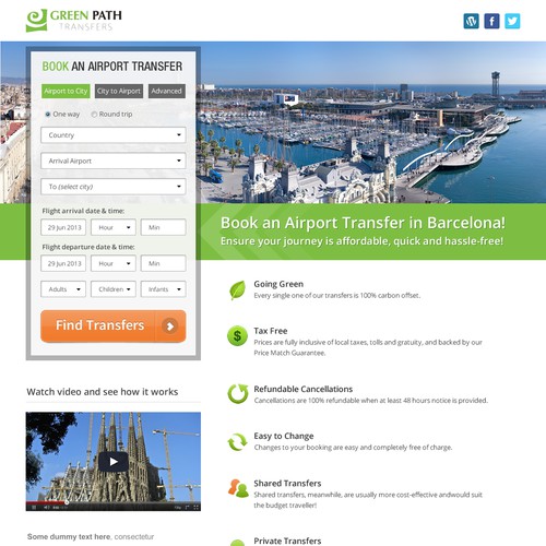 Green Path Transfers needs a new landing page