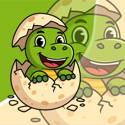 Cartoon dinosaur child mascot