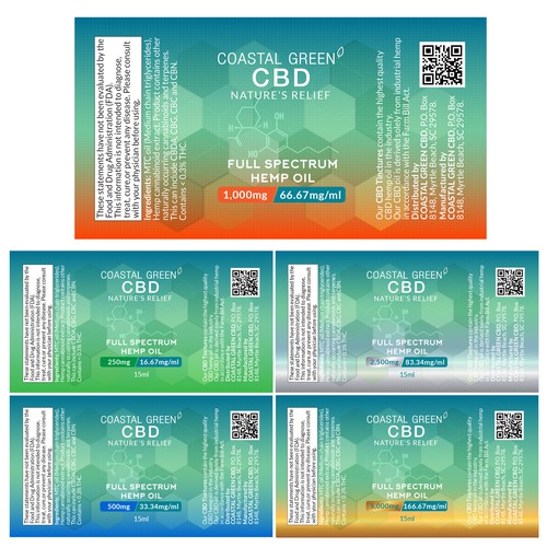Product label design for Coastal Green CBD Oil