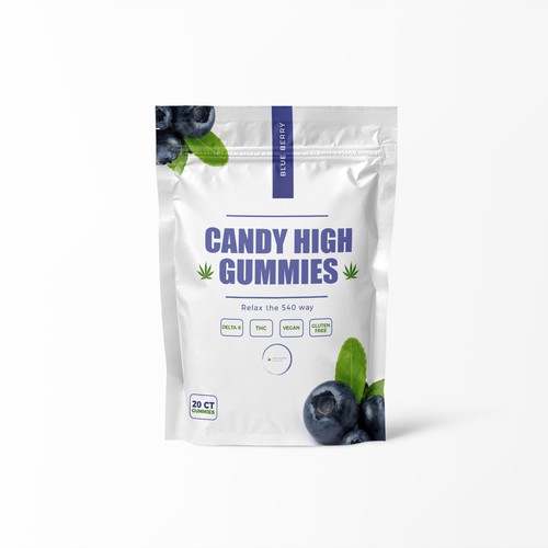 Minimalist bag design for cbd gummies.