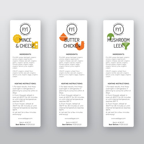 Label design for a pie company