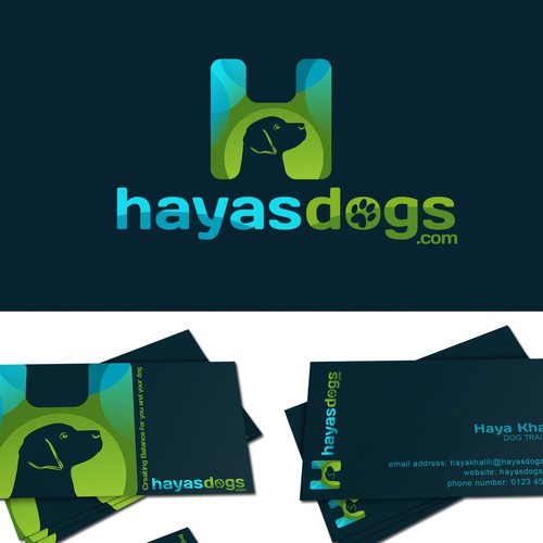 logo and business card for Dog Trainer