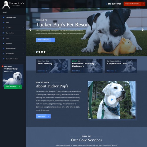 Website redesign for Tucker Pup's Pet Resort