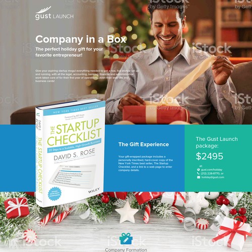 Landing Page for a Holiday Gift Package.