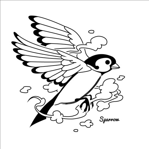Sparrow Tattoo design