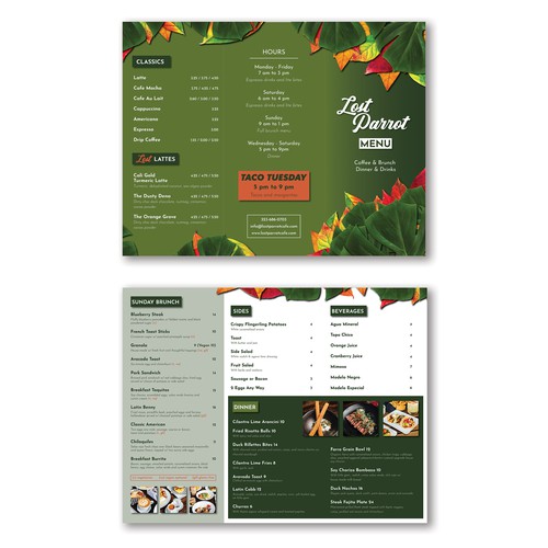 Restaurant / Cafe Menu