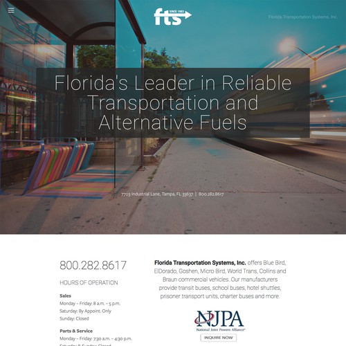 Website design + dev for vehicle sales // Florida Transportation Systems, Inc.