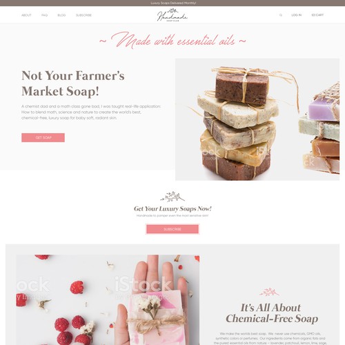 Handmade Soap Club Website Design