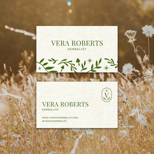 Natural Business Card Design for Herbalist