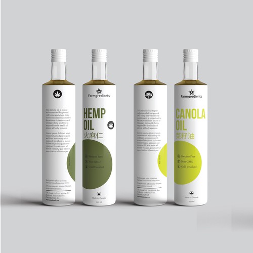 Natural Oils label packaging