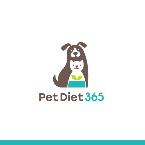 Clean + simple dog and cat logo for a pet diet brand