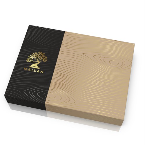 Elegant packaging design for wood craftsmanship brand
