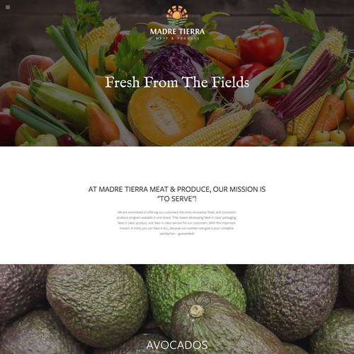 Bold logo web design for fresh food company