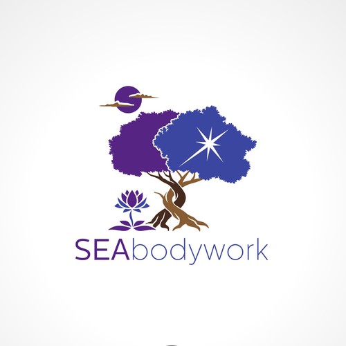 Interwoven Bodhi Tree Logo for healing center in Thailand