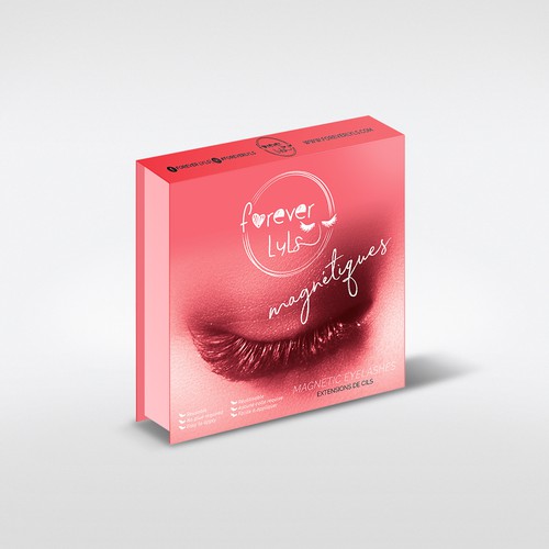 Create a packaging for magnetic eyelashes label