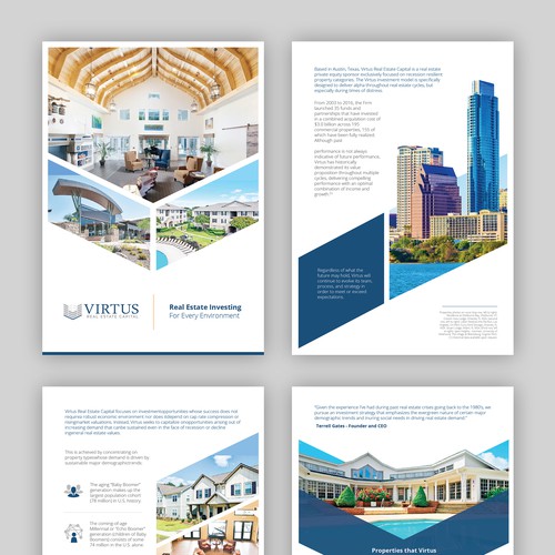 Modern cool brochure for Virtus Real Estate