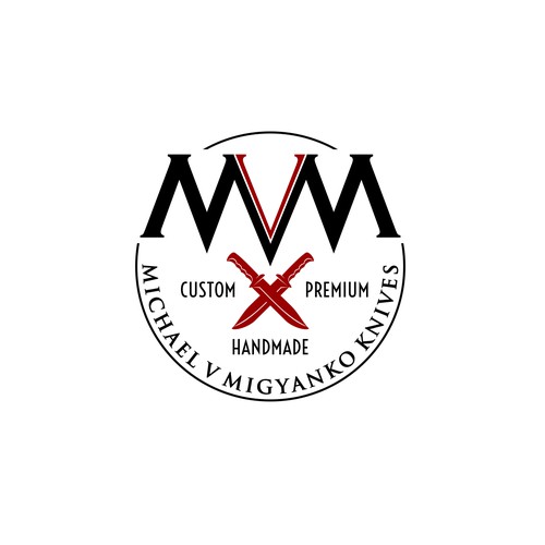 Create a rugged but elegant logo for premium, custom knife shop