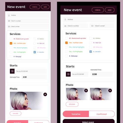 Hair Stylist App Design