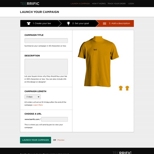 T-Shirt Creation Interface