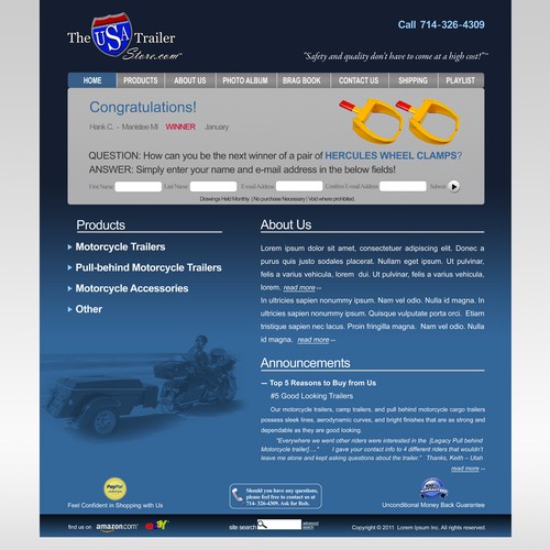 Motorcycle Trailer Retailer Needs eCommerce Design