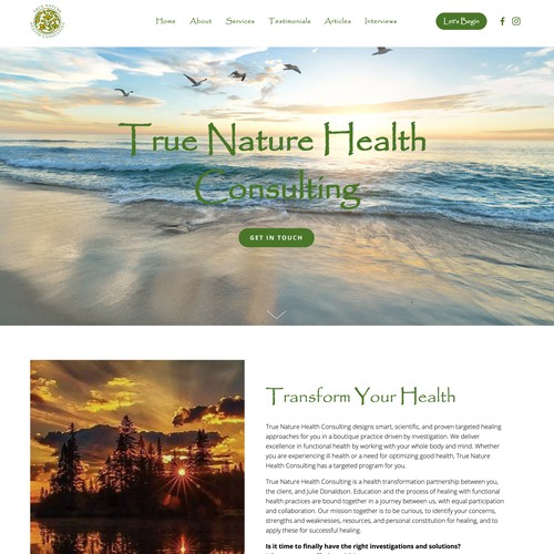 True Nature Health Consulting Design