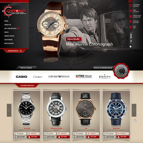 Website design for Chrono Watch Company