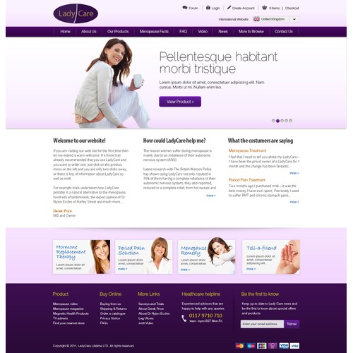 website design for female care products