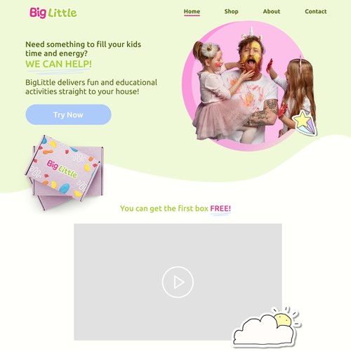 Landing Page for Kids Subscription Box