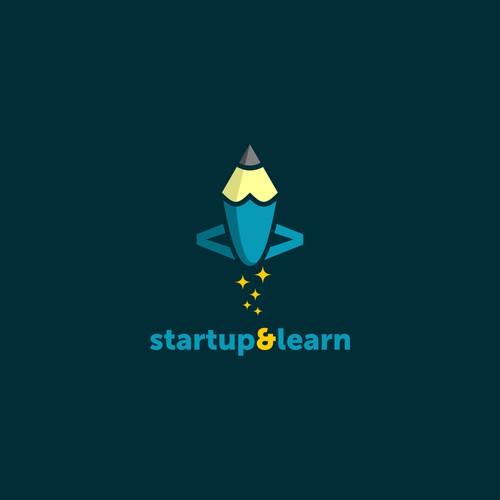 Playful logo for software developer courses: Startup and Learn