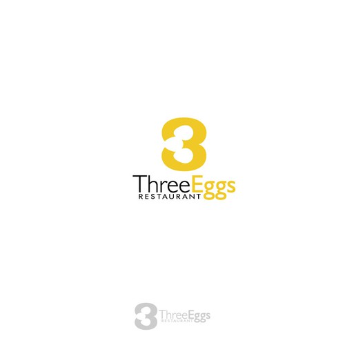 Create a logo for Three Eggs breakfast and lunch restaurant