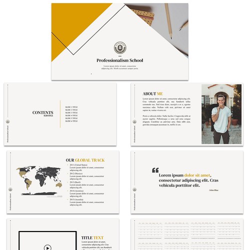 white and gold powerpoint template