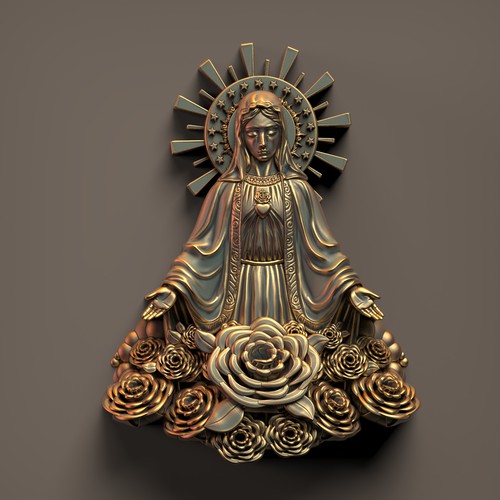 Virgin mary 3D sxculpt for 3dprint 
