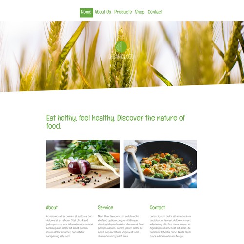 Organic Food Website for a Jimdo Project