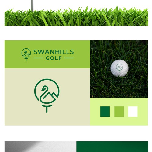 Swan hills golf logo design