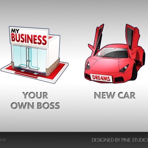 Simple icon series to promote starting your own business.