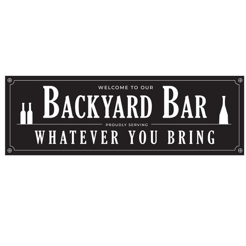Black Backyard/Patio sign for Home Deco company