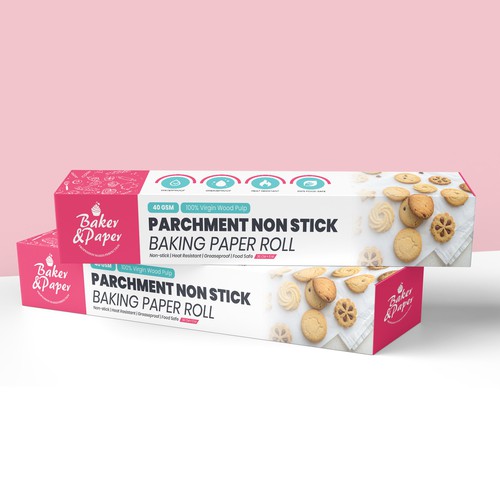 Colorful Retail Box Design for Parchment Baking Paper Roll
