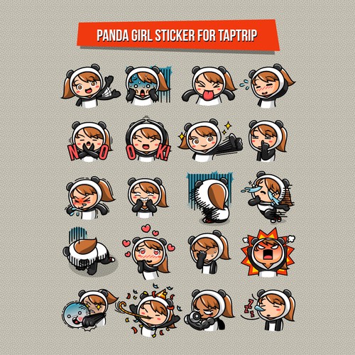 Panda Girl Sticker Design