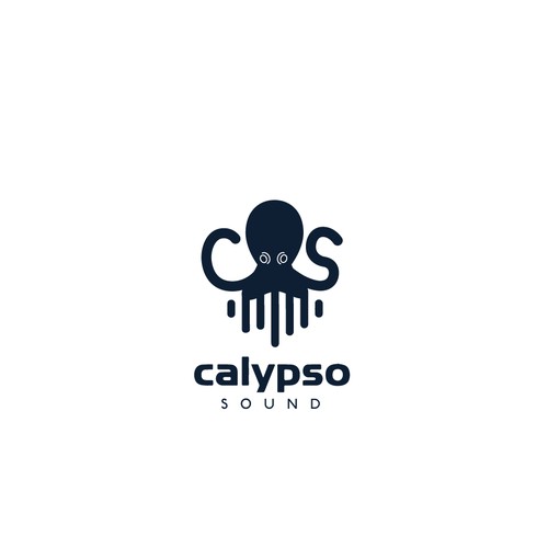 Sound system company logo design with octopus character