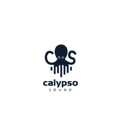 Sound system company logo design with octopus character