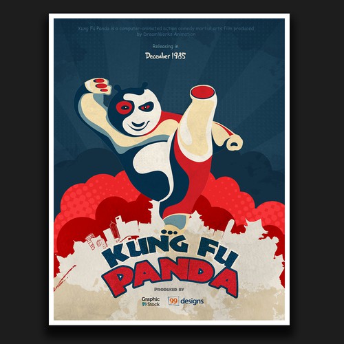 Kung Fu Panda 80's Movie Poster 01