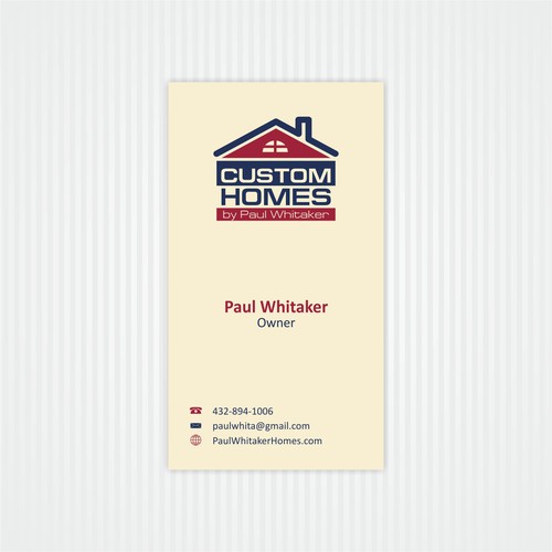 Custom Homes by Paul Whitaker  logo and business card