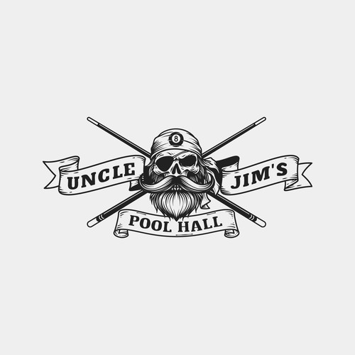 Vintage Drawing logo for Pool Hall