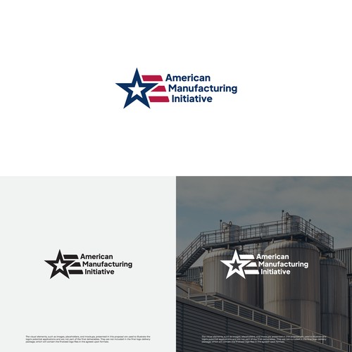 Modern & Patriotic Logo for American Manufacturing Initiatives (AMI)