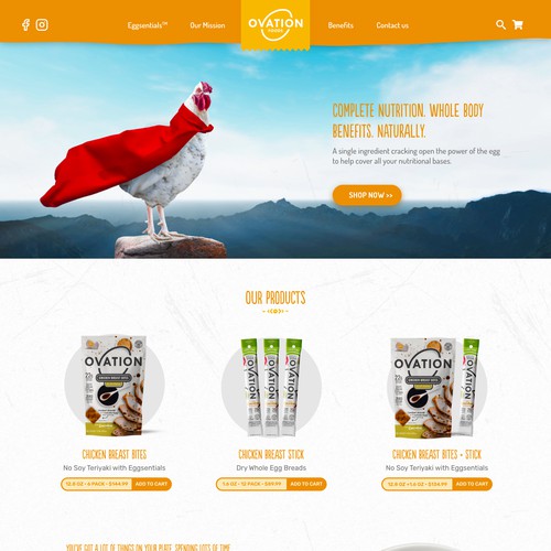 Ovation Foods - Landing Page